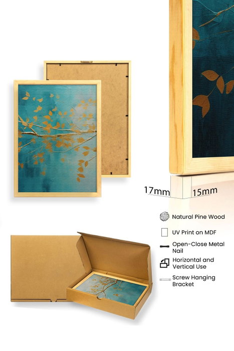 Wallity Huhu485 Pintura Decorativa en MDF con Marco (3 Piezas) 50 x 70 cm